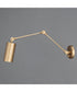 Shaka 1-Light Swing Arm Wall Sconce Weathered Brass
