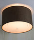 Moderne Flush Mount Conversion Kit 18"w Chocolate Burlap Shallow Drum Lampshade