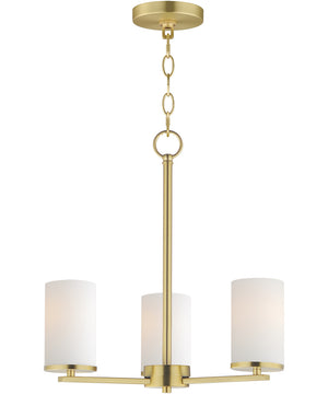Lateral 3-Light Chandelier Satin Brass