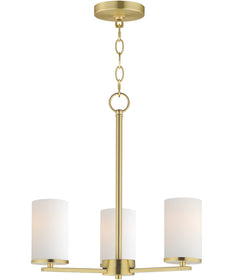 Lateral 3-Light Chandelier Satin Brass
