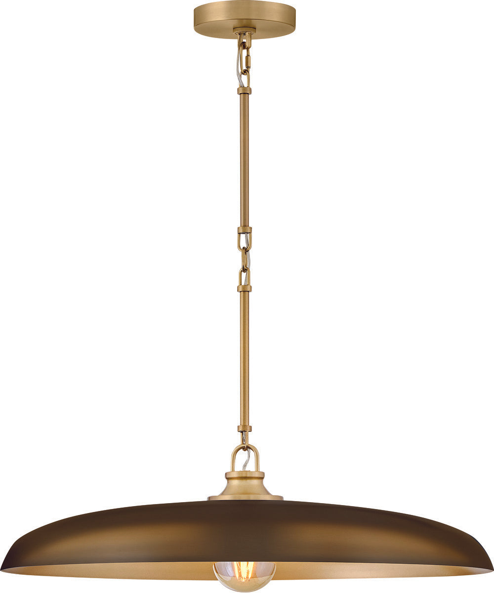 Sadie 1-Light Medium Dome Chandelier in Lacquered Brass