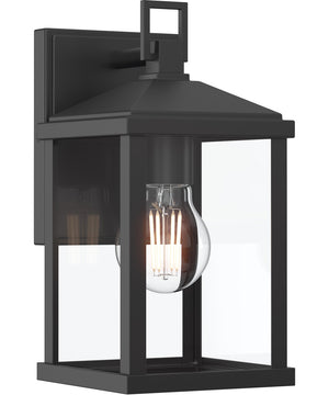Cantley Small Outdoor Wall Lantern with Clear Glass Panels Matte Black