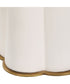 Ceramic Table Lamp with White Satin Glaze and White Linen