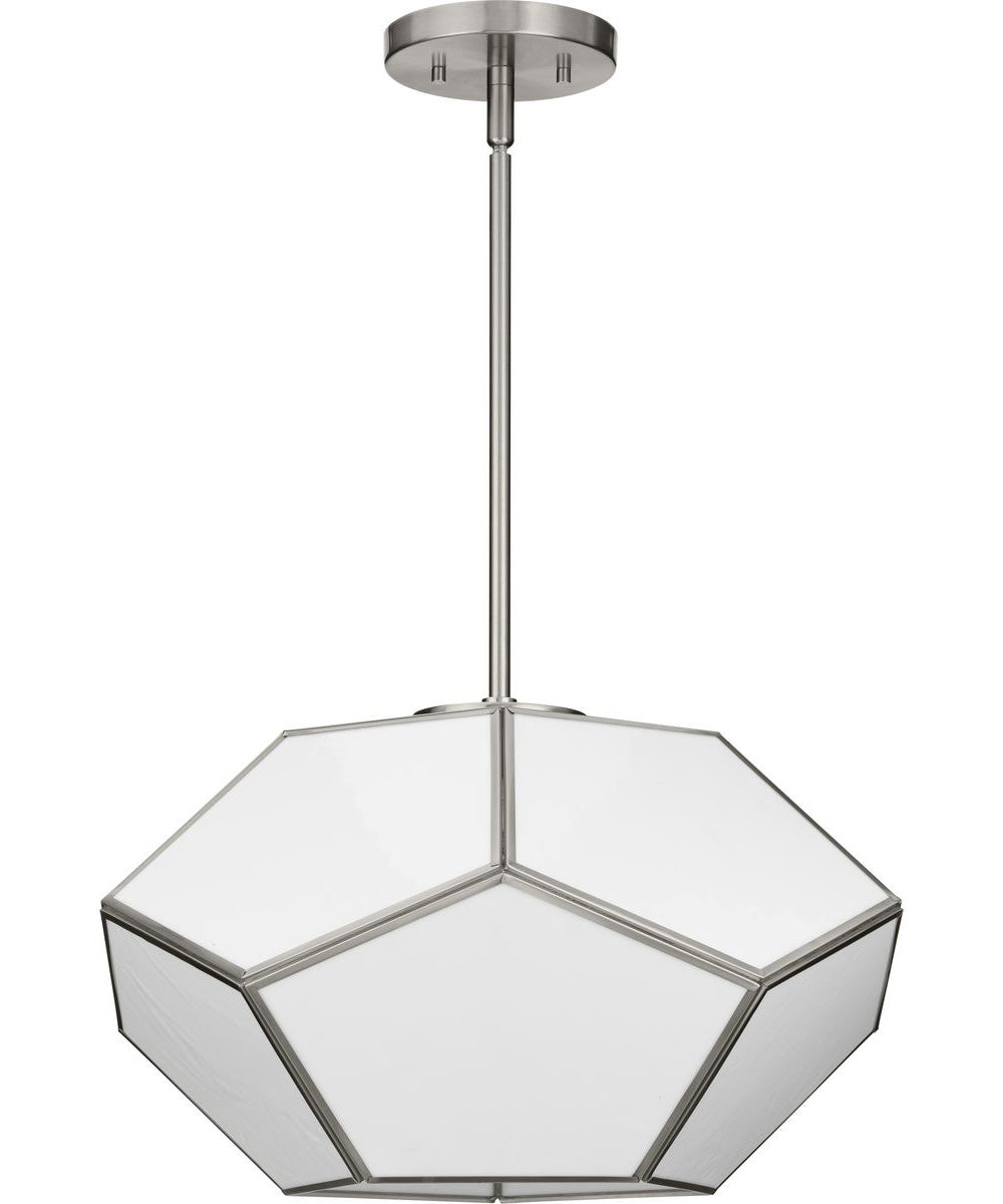 Latham 18 in. 3-Light Flush Mount Brushed Nickel