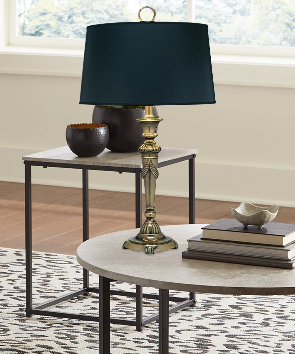 29"H 1-Light Desk Lamp Burnished Brass