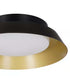 Cresswell 13"W 1-Light Matte Black LED Modern Flush Mount Light Fixture with Brushed Gold Interior Metal Shade