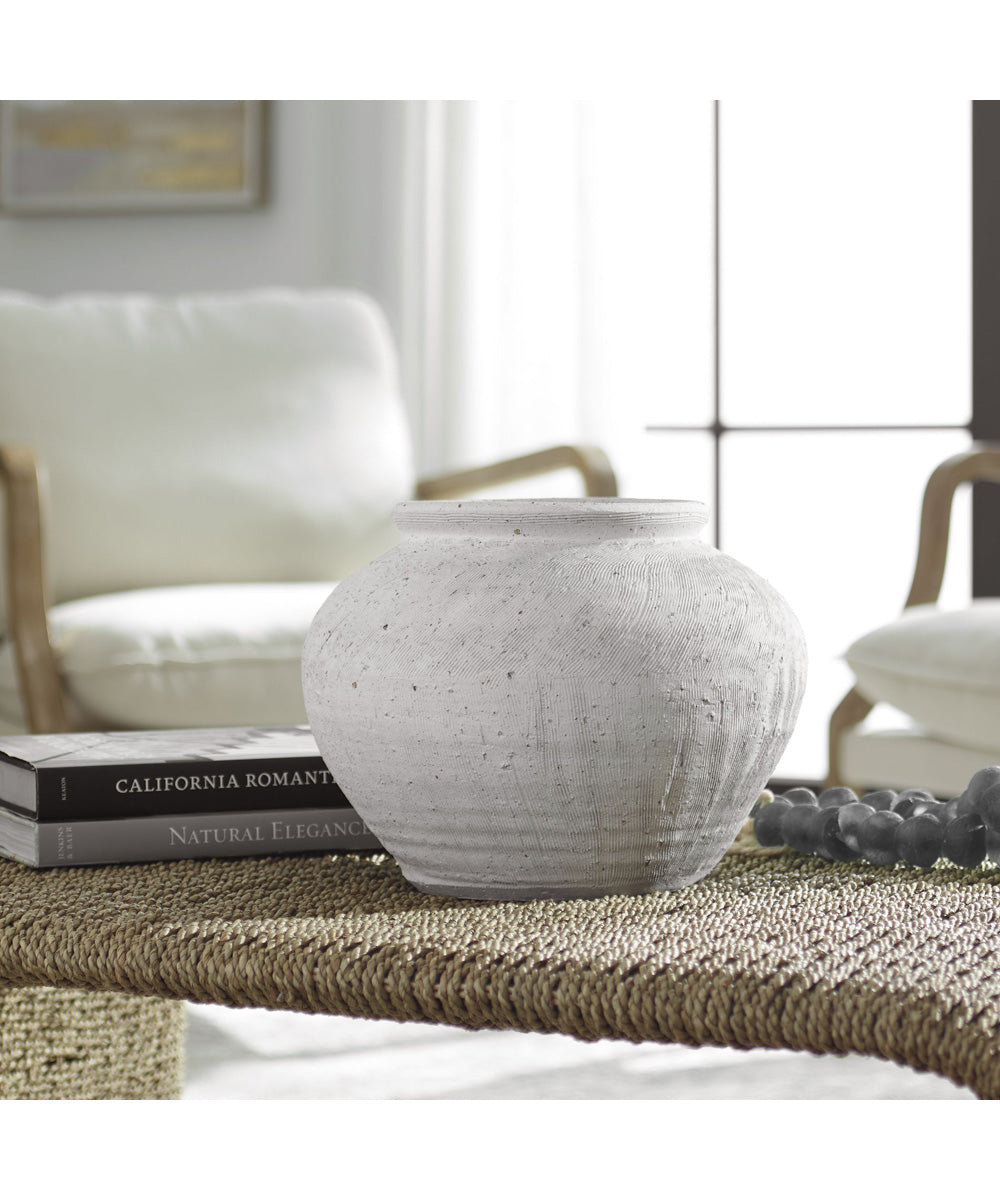 Floreana Round White Vase