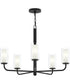 Mack 5-Light Chandelier with Layered Glass Shades Matte Black