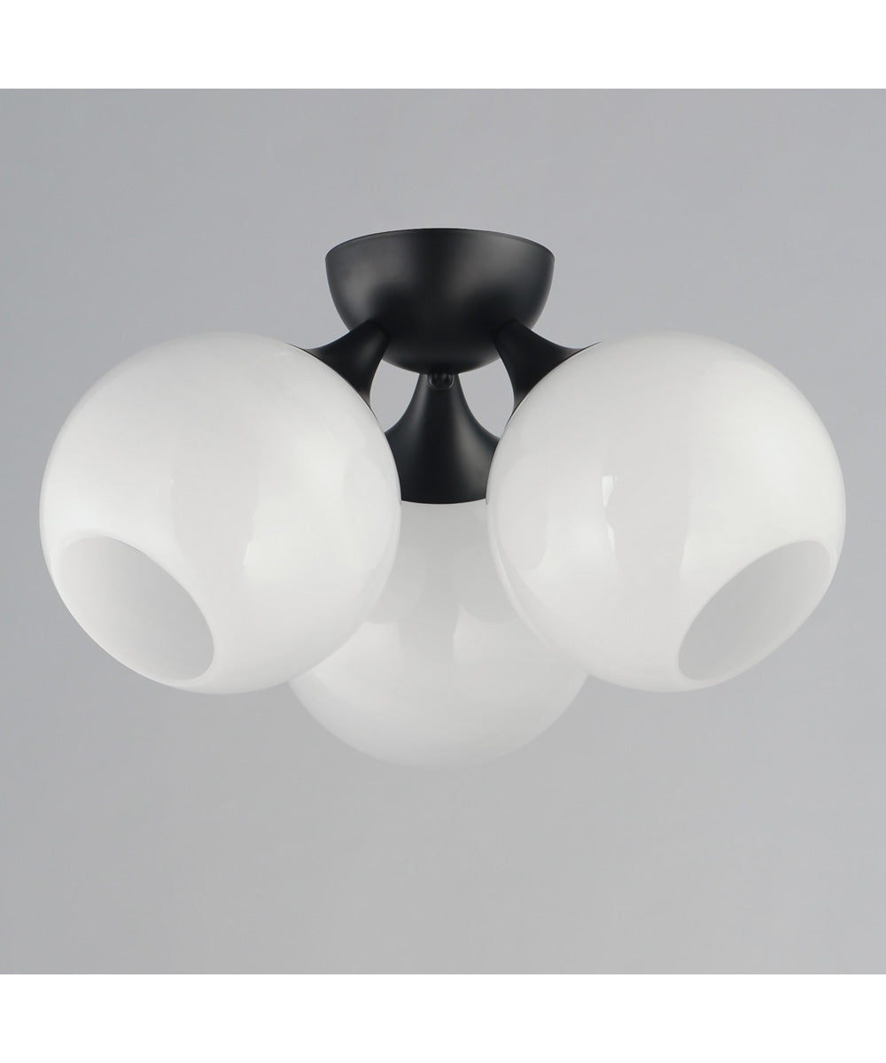 Neve 3-Light Semi Flush Black