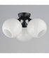 Neve 3-Light Semi Flush Black