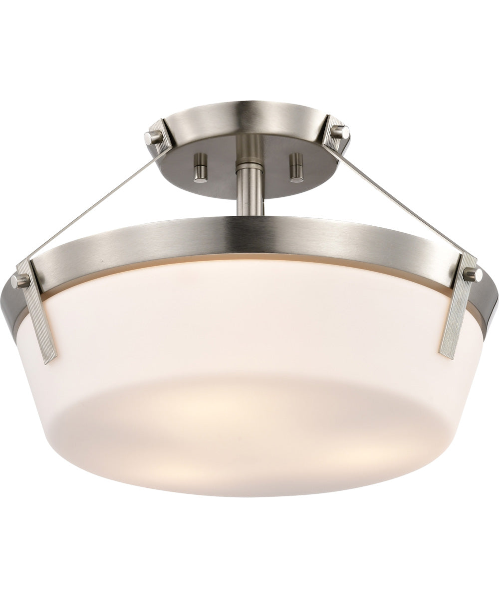 Rowen 3-Light Close-to-Ceiling Brushed Nickel