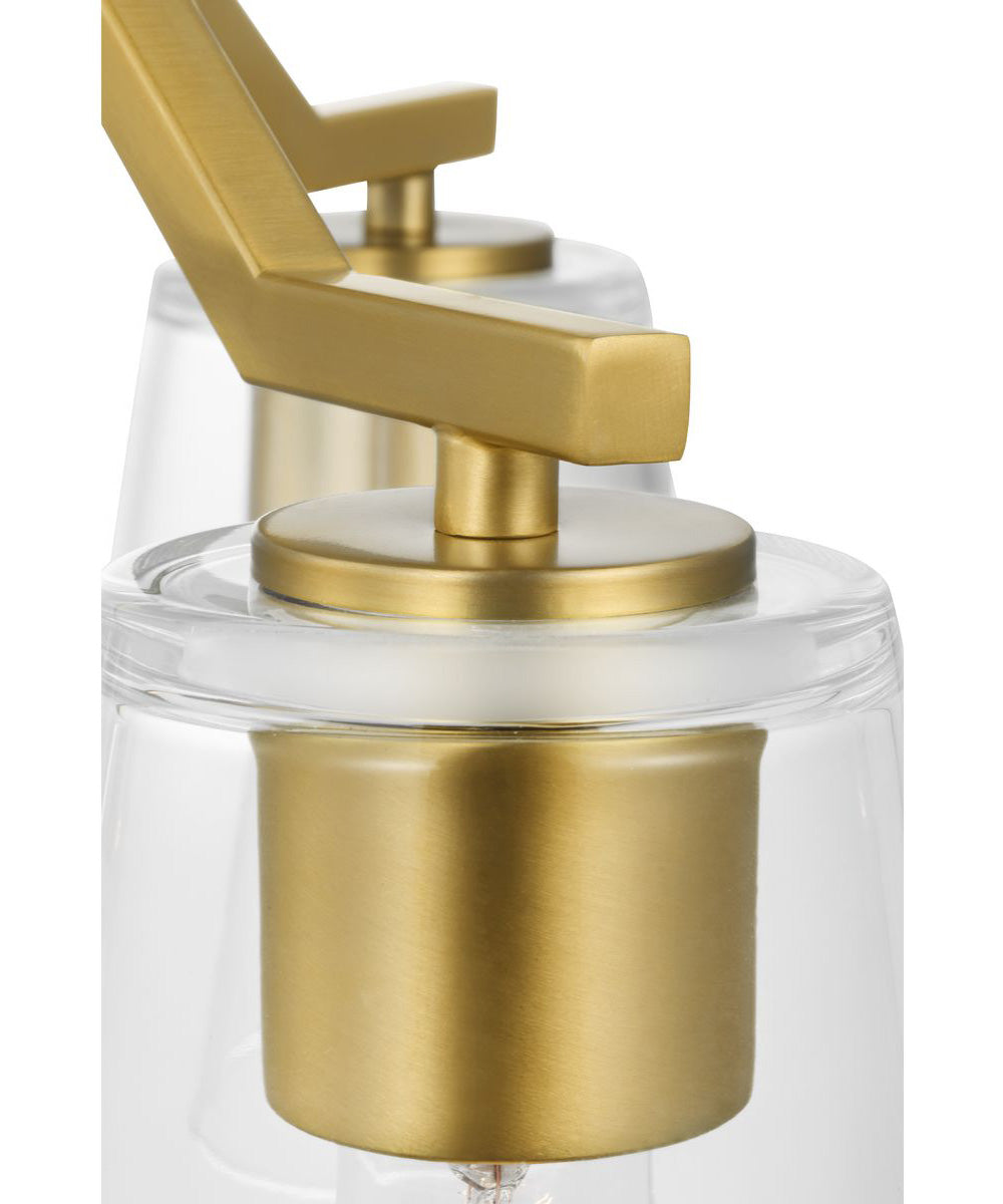 Vertex 3-Light Clear Glass Convertible Chandelier Brushed Gold