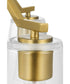 Vertex 3-Light Clear Glass Convertible Chandelier Brushed Gold