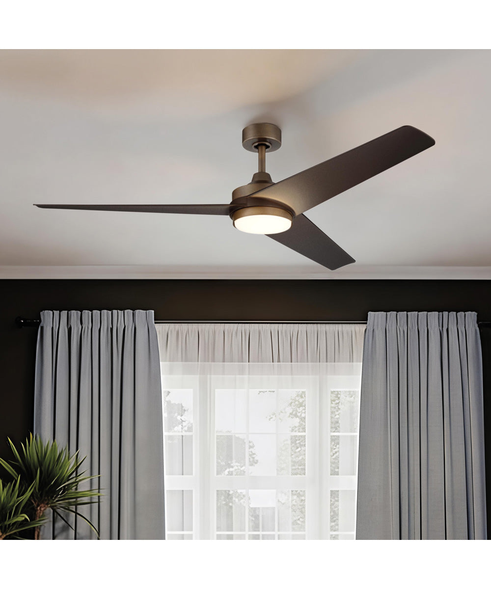 Velto 60-in. 3-Blade LED Modern Ceiling Fan Heritage Brushed Bronze