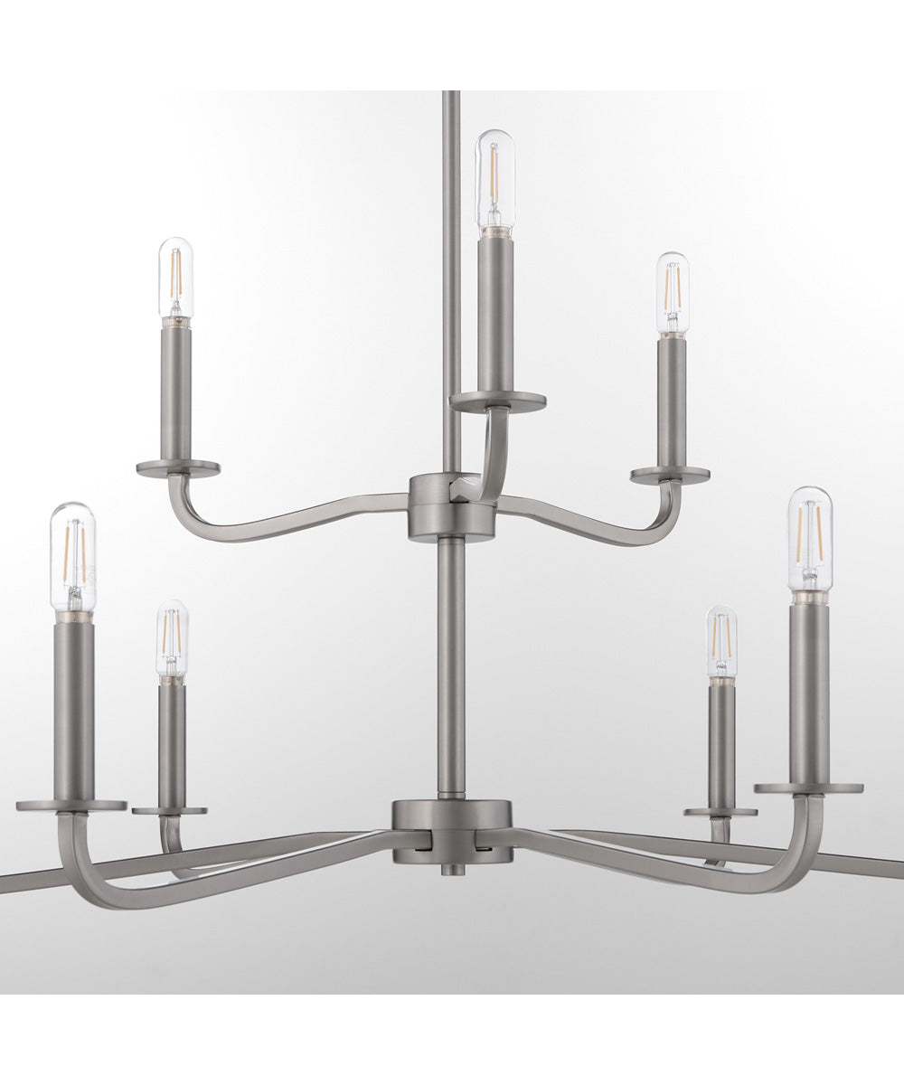 Rutherford 9-light Chandelier Satin Nickel
