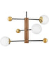 Auggie 3-Light Medium Adjustable Multi Tier Chandelier in Bright Brass
