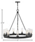 Sawyer 9-Light Medium Single Tier Chandelier 12v in Black