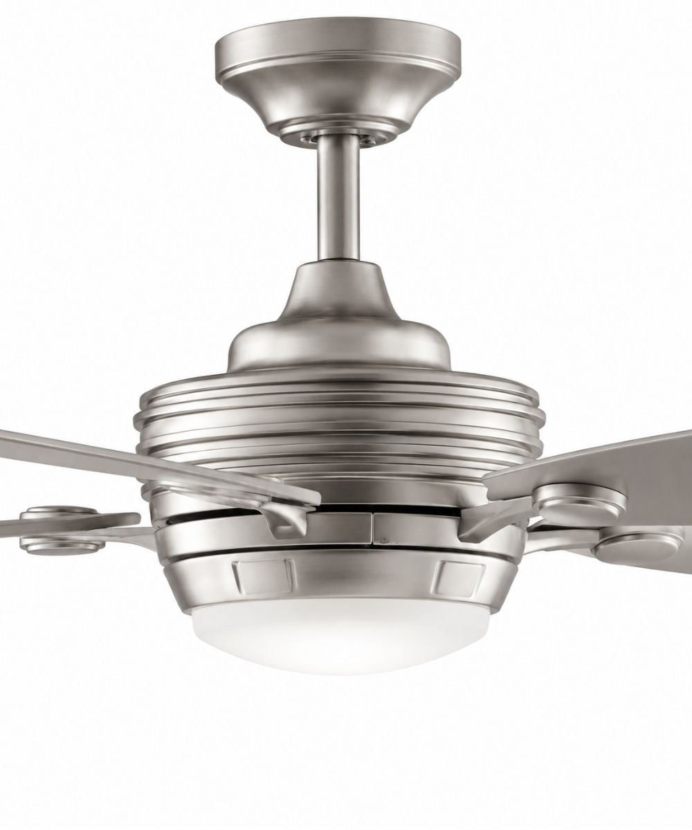 56" Tranquil 5-Blade Ceiling Fan Brushed Nickel Finish with Integrated LED Light and Remote