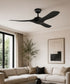 60" Edge Coastal 3-Blade Indoor/Outdoor Ceiling Fan Midnight Black Finish with Remote