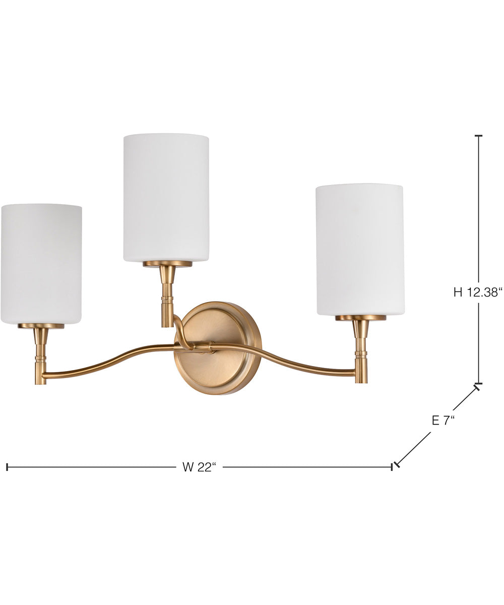 Liam 3-Light Vanity & Wall Burnished Brass