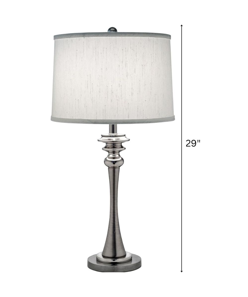 29"H 1-Light Table Lamp Antique Nickel/Polished Nickel