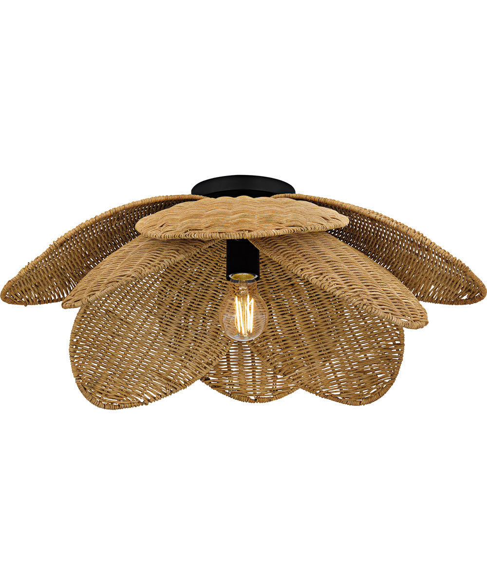 Willa Extra Large 1-light Semi Flush Mount Matte Black