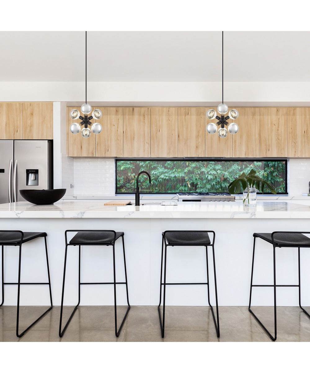 Gambit 6 Light Pendant Matte Black