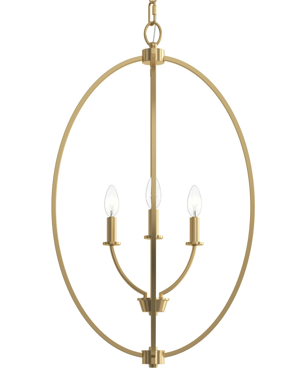 Jheni 3-Light Foyer Pendant Brushed Gold