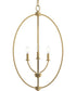 Jheni 3-Light Foyer Pendant Brushed Gold