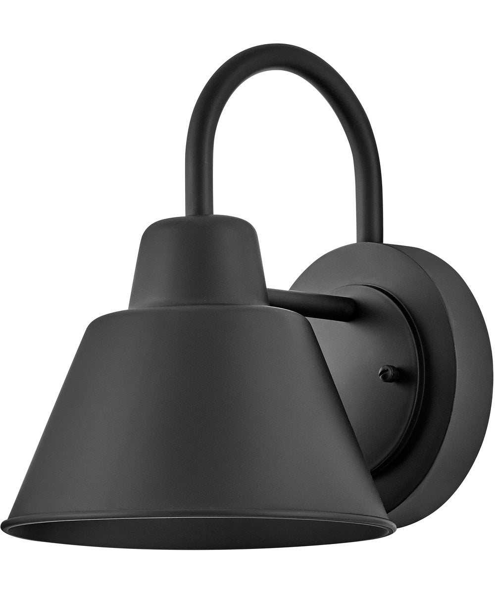 Wes 1-Light Small Gooseneck Barn Light in Black