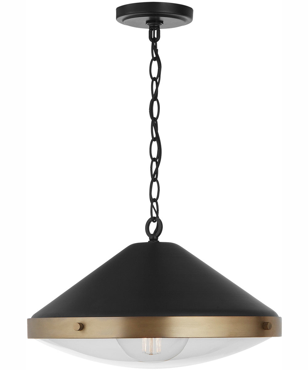 Polaris 1-Light Pendant Aged Brass and Black