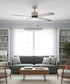 52" Aldea IV 4-Blade Ceiling Fan Brushed Nickel Motor Finish and Walnut Blade Finish