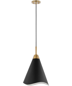 Tango 1-Light Pendant Matte Black / Burnished Brass