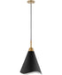 Tango 1-Light Pendant Matte Black / Burnished Brass