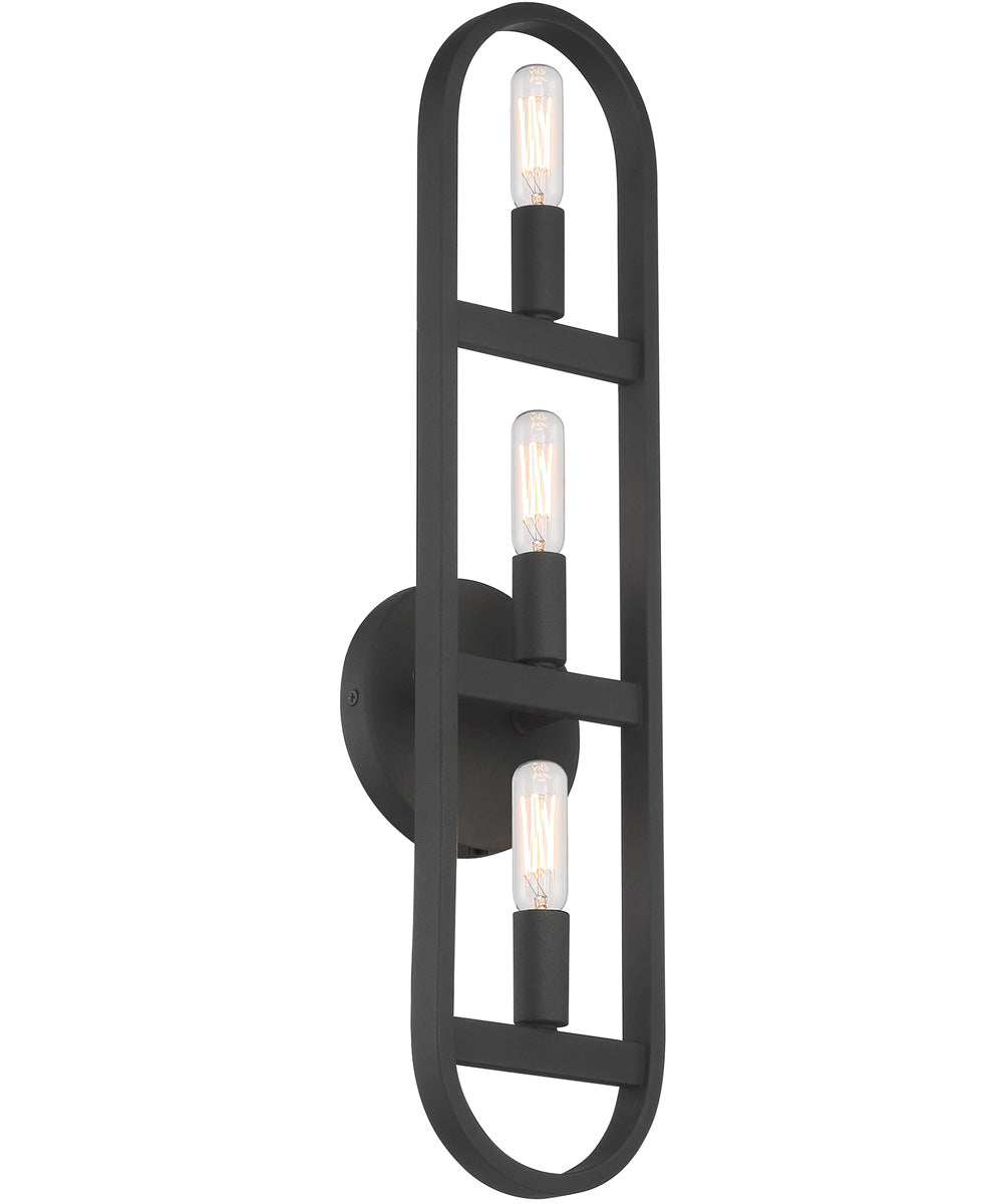 Carousel 3 Light Wall Sconce Black