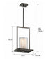 8"w Triad 2-Light Pendant Light Olde Bronze Finish with Clear and Frosted Vetro Mica Diffuser Glass Shade