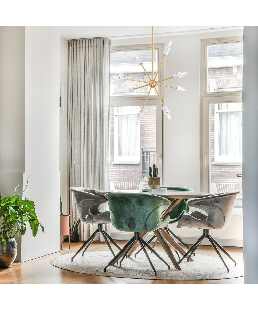 Star Dust 8 Light Chandelier Brushed Gold