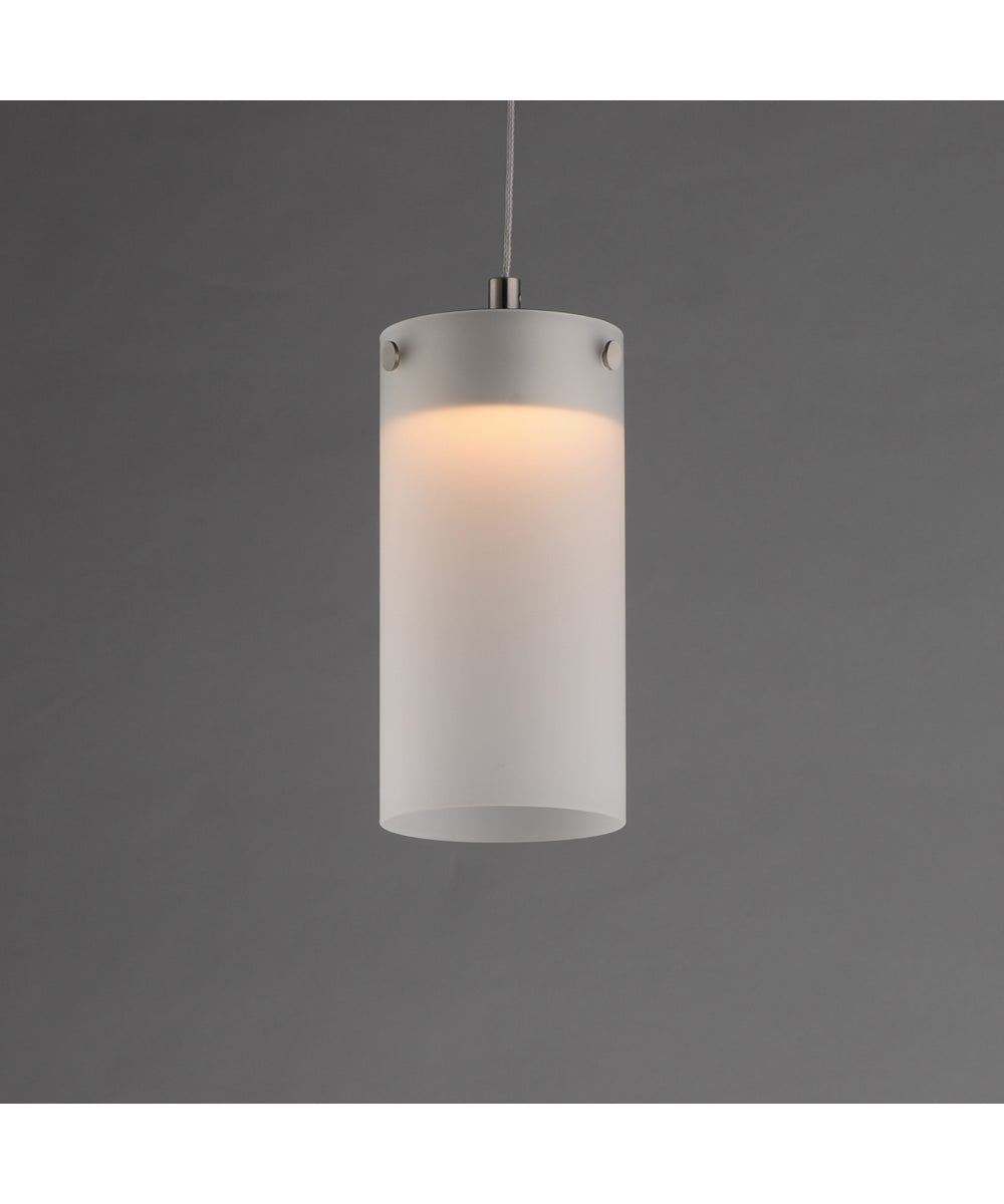 Highball Frosted LED Mini Pendant Satin Nickel