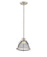 8"W Tex 1-Light Pendant Brushed Nickel / Black