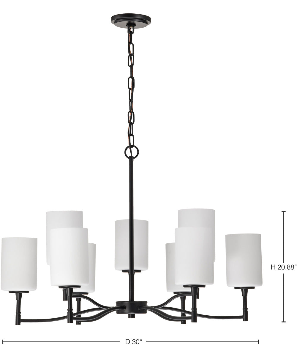 Liam 9-Light Chandelier Matte Black