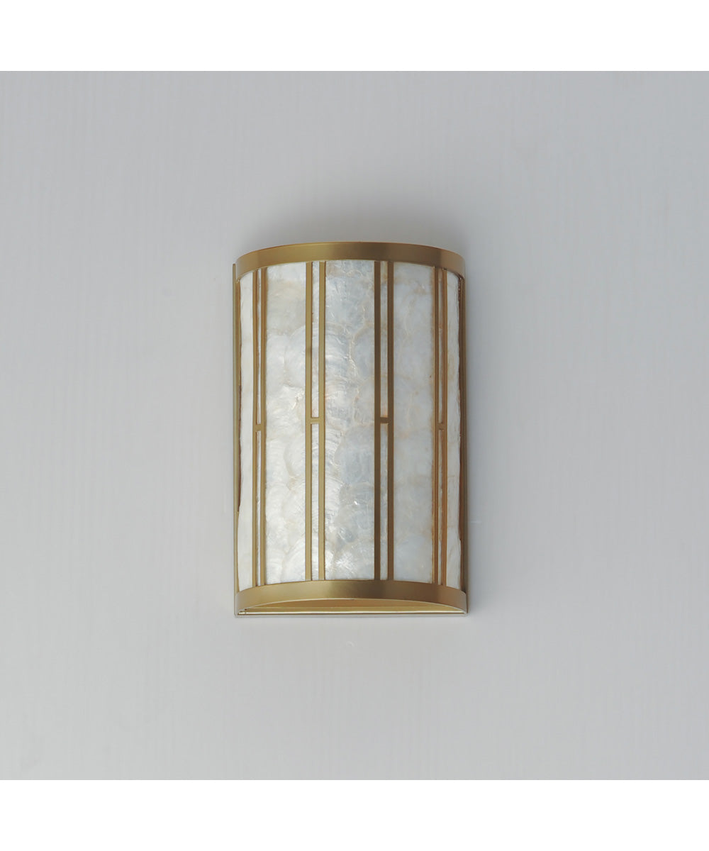 Miramar 1-Light Wall Sconce Capiz / Natural Aged Brass