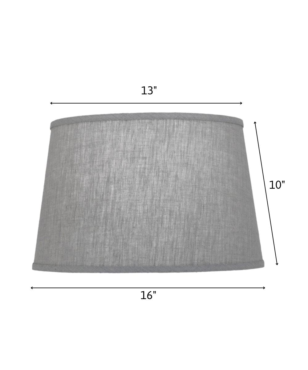 13x16x10 Ash Geneva Linen Drum Hardback Lampshade