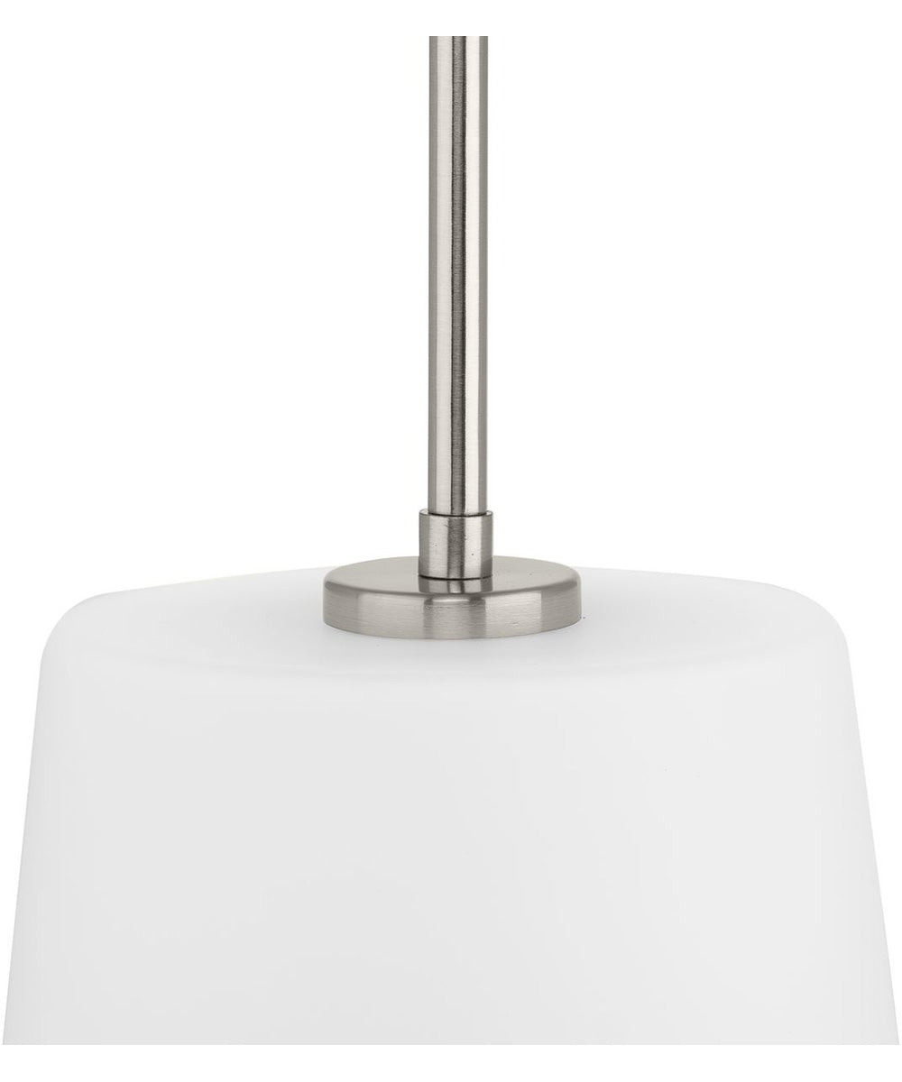 Clarion 1-Light Etched White Pendant P500430 Brushed Nickel