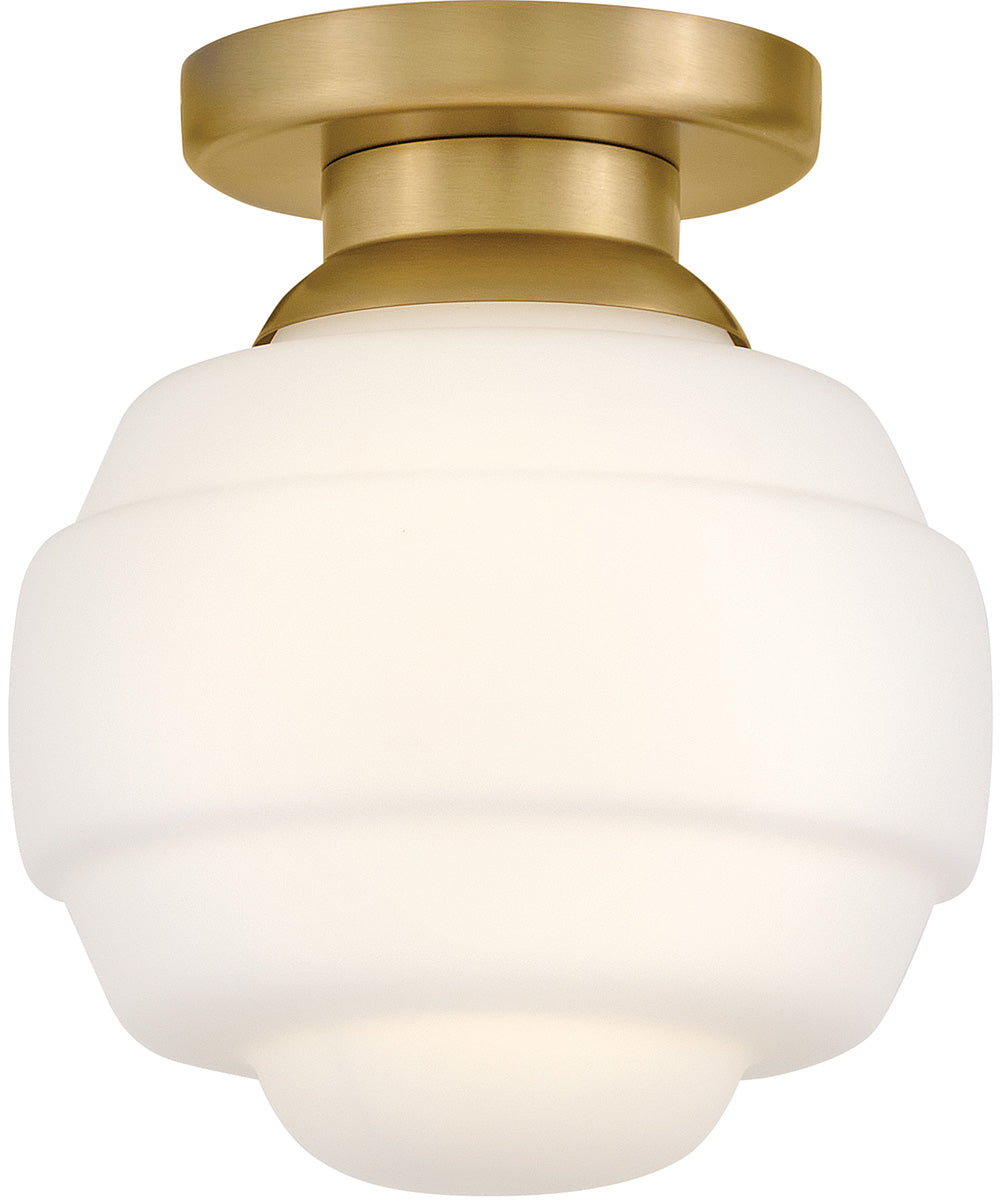 Penny 1-Light Extra Small Flush Mount in Lacquered Brass