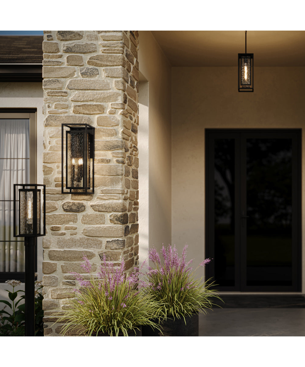 Shaw 25 inch 1 Light Outdoor Wall Light with Clear Glass Textured Black