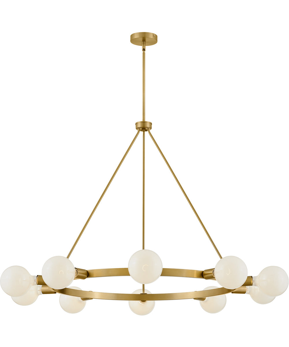 Orla 10-Light Large Single Tier Chandelier in Lacquered Brass