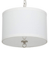 14"W Light Pendant Brushed Nickel Finish with Oatmeal Linen Shade