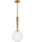 Izzy 1-Light Small Pendant in Lacquered Brass