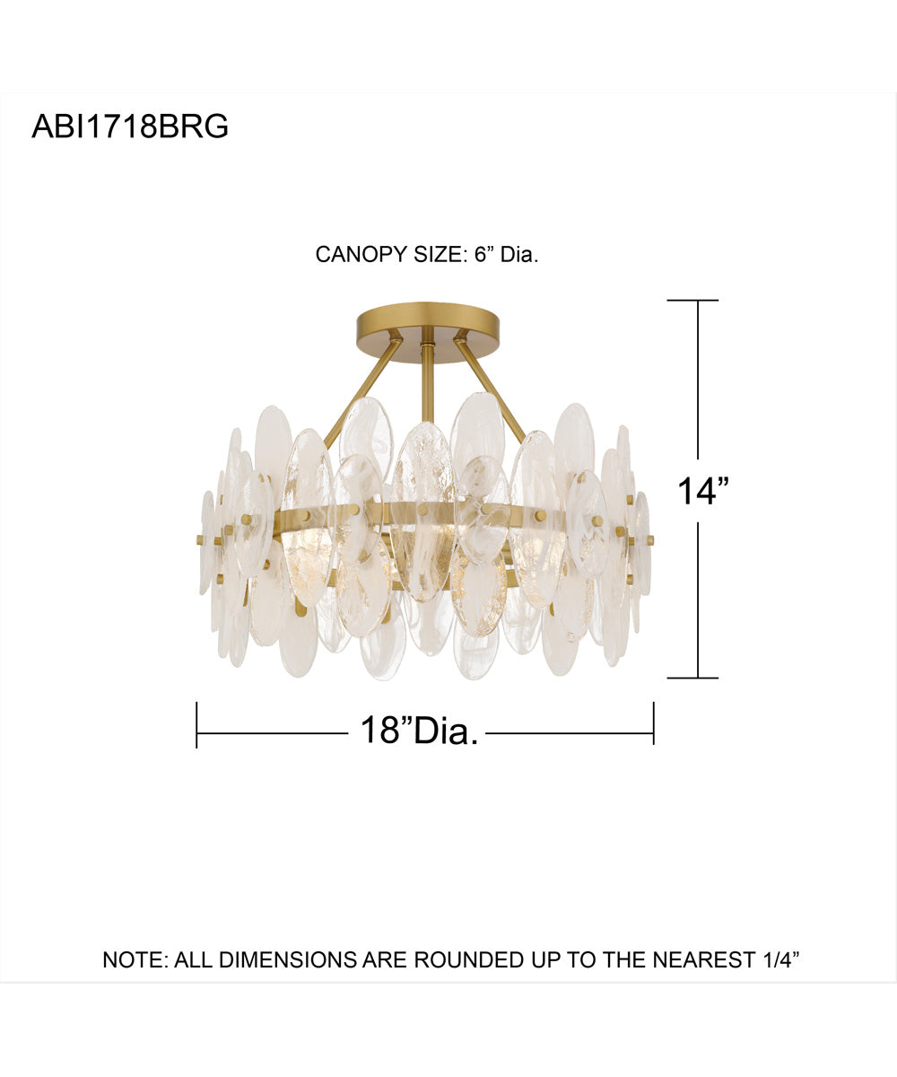 Abigail 4-light Semi Flush Mount Brushed Gold