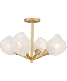 Adelyn 4-light Semi Flush Mount Gold Leaf